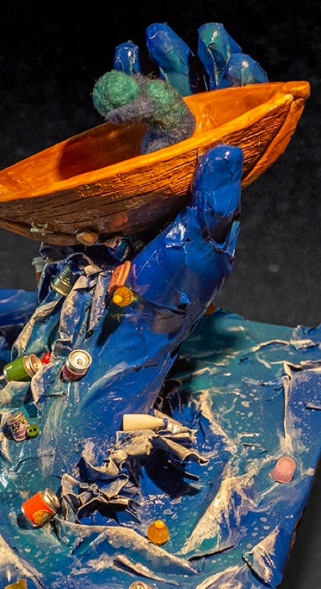 Rotten Banana on Yellow Background